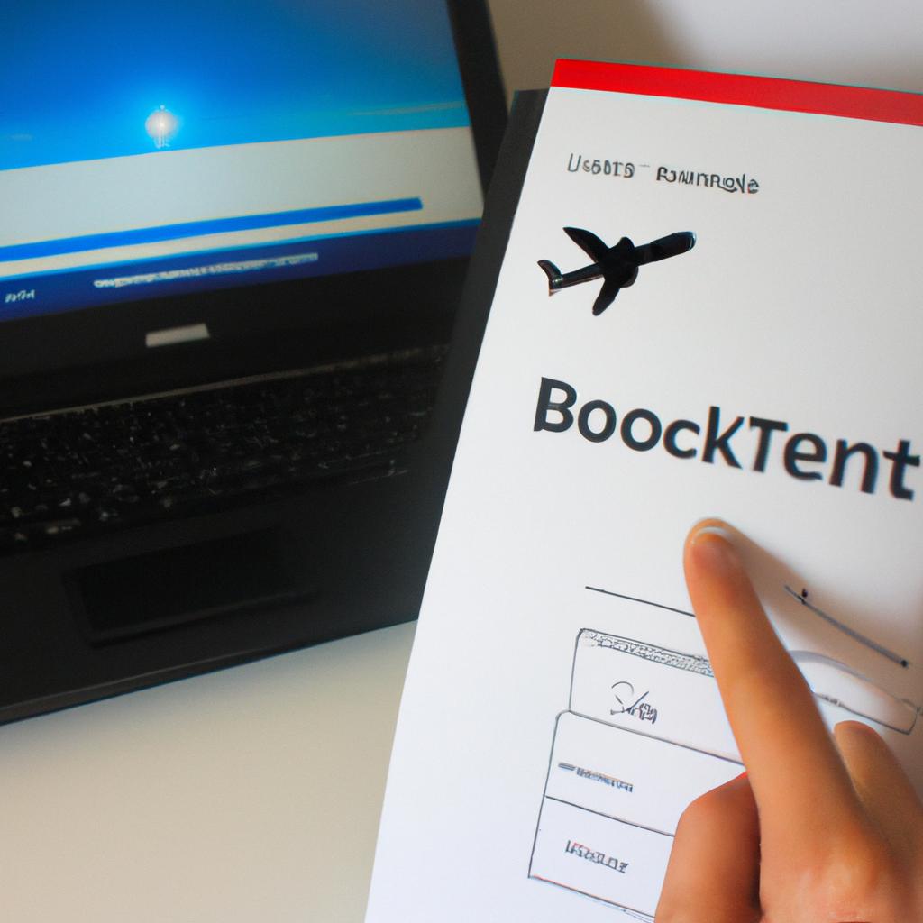 Person booking flight with agent